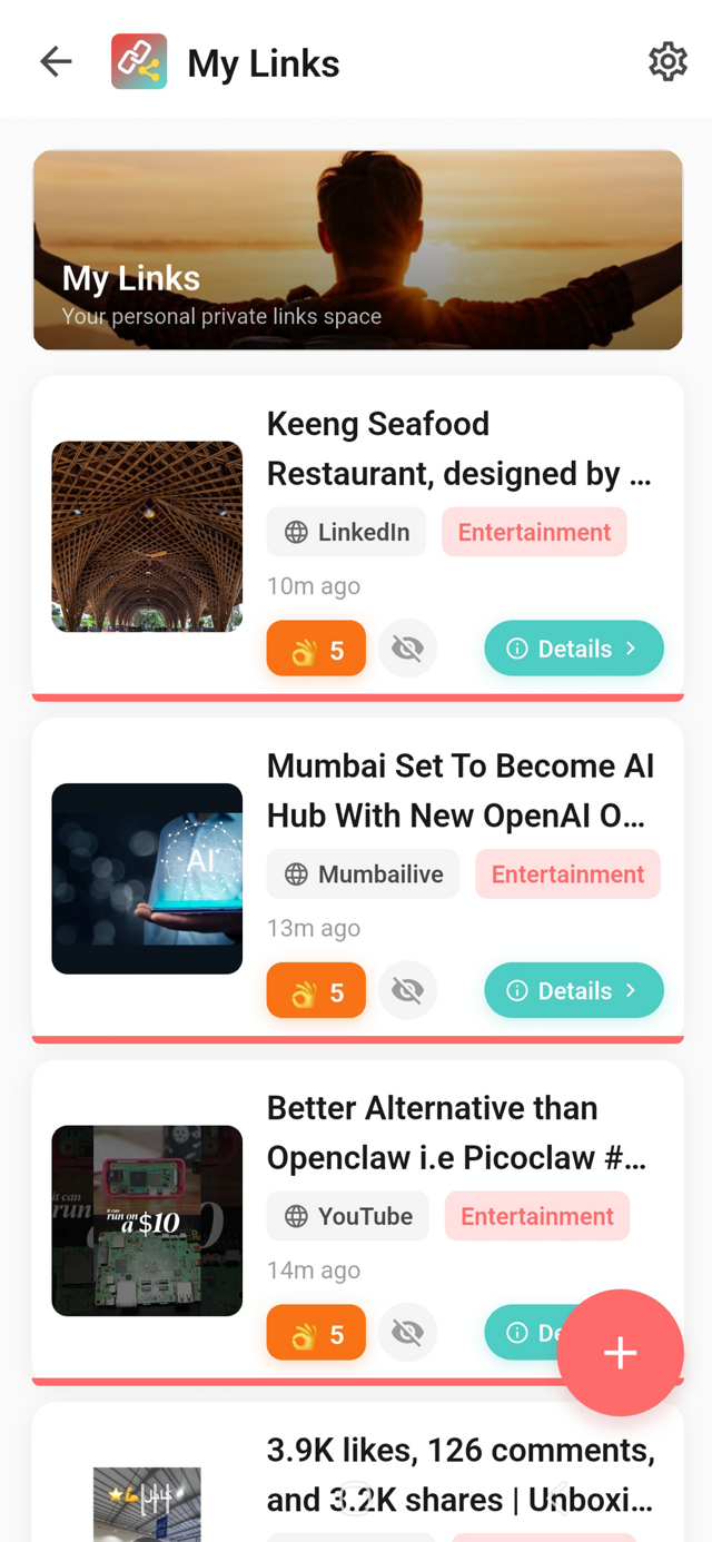 LinkKosh My Links Feed