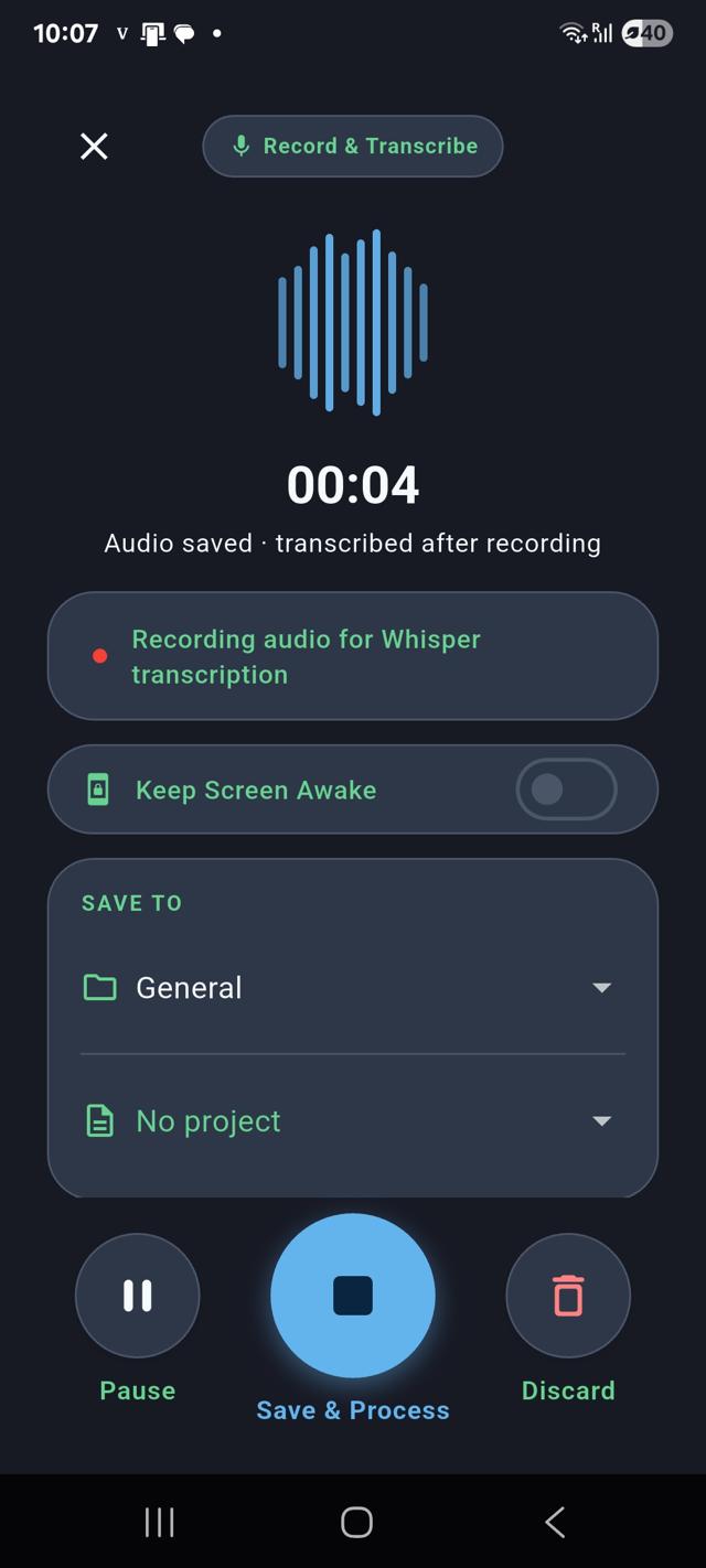 Vaanix Recording Screen